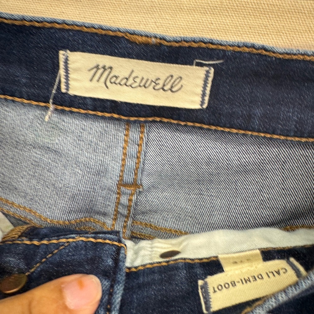Madewell Cali Demi-Boot Jeans 27P Blue High Rise Petite Cropped Flare - Picture 3 of 9